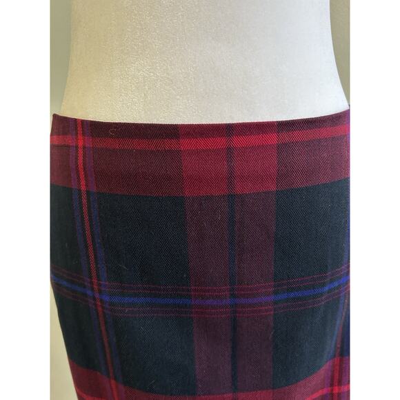 TOMMY HILFIGER WOMENS Pencil Plaid Skirt BLUE / RED Preppy Clueless Sz 4 NWT $65 - Picture 6 of 10
